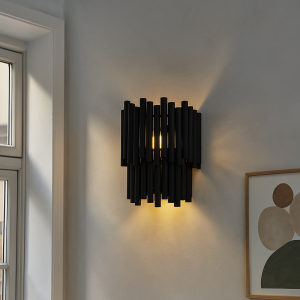 Moderne Wandleuchte Schwarz, Joelle, mit Schalter