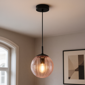 Retro Pendelleuchte Rosa, Rifka