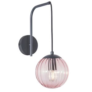 Retro Wandleuchte Rosa, Rifka, mit Schalter
