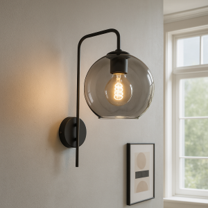 Design Wandleuchte Grau, Giada, mit Schalter