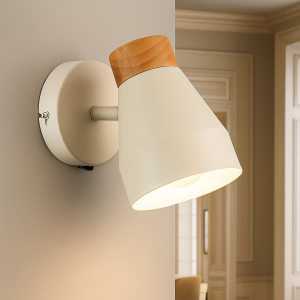 Landhaus Wandleuchte Beige, Freddie, mit Schalter