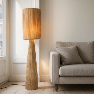 Papier Stehlampe Braun, Daisy, mit Schalter