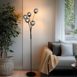 Design Stehlampe Grau, Stacy, mit Schalter