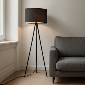 Moderne Stehlampe Schwarz, Janou, mit Schalter