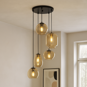 Moderne Pendelleuchte Bernstein, Caia