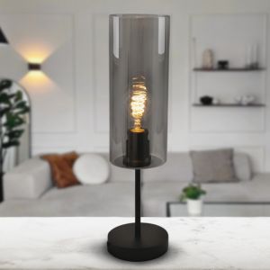 Moderne Tischleuchte Grau, Gaya, mit Schalter