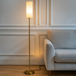 Moderne Stehlampe Weiß, Gaya, mit Schalter