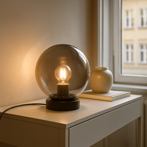 Moderne Tischleuchte Grau, Jelly, mit Schalter