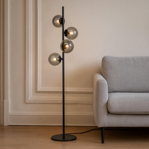 Design Stehlampe Grau, Remo, mit Schalter