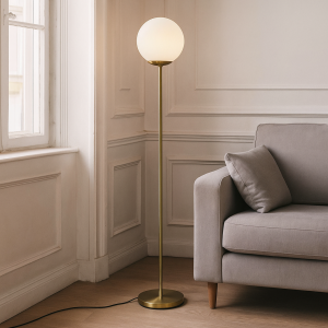 Design Stehlampe Weiß, Dolf, mit Schalter