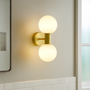 Moderne Wandleuchte Badezimmer Gold, Amer, IP44
