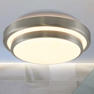Moderne Badezimmer Deckenleuchte Nickel, Jaro, 12W, 3000K LED, IP44