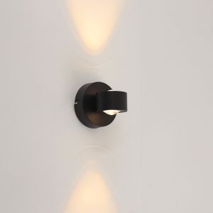 Moderne Up down Wandleuchte Schwarz, Izzet, 6W, 3000K LED