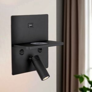 Moderne Wandleuchte Schwarz, Isabella, 3W, 3000K LED, mit Schalter
