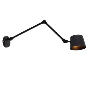 Moderne Wandleuchte Schwarz, Rinke, mit Schalter