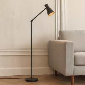 Moderne Stehlampe Schwarz, Steve, mit Schalter