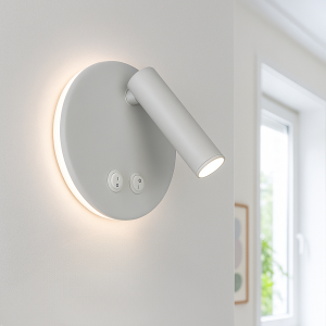 Moderne Wandleuchte Weiß, Robbie, 10W, 4000K LED, mit Schalter