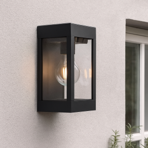 Schwarze Solar Außen Wandleuchte Kunststoff, Henk, IP65