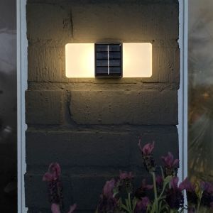 Kunststoff Solar Außen Wandleuchte Weiß, Amier, 0,3W, 3000K LED, IP44