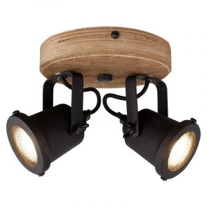 Holz Deckenstrahler Braun, Jantina