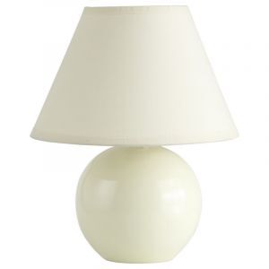 Keramik Tischleuchte Beige, Pilar, mit Schalter
