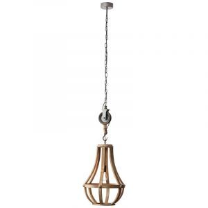 Holz Pendelleuchte Braun, Afnane