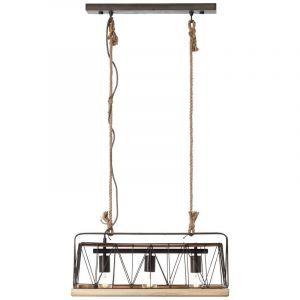 Holz Pendelleuchte Silber, Iris