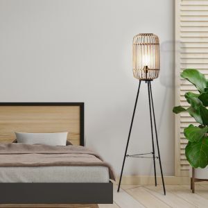 Industrielle Stehlampe Braun, Brain, mit Schalter