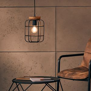 Holz Pendelleuchte Schwarz, Taede