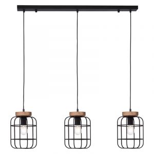 Holz Pendelleuchte Esszimmer Schwarz, Taede
