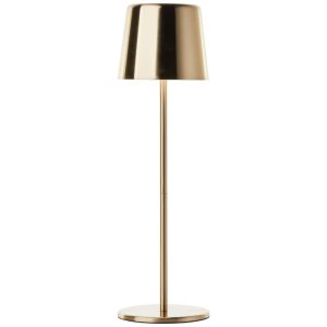 Moderne aufladbare Außen Tischlampe Messing, Skander, 4W, warm- bis kaltweiß einstellbare LED, IP44, mit Touch-Dimmer