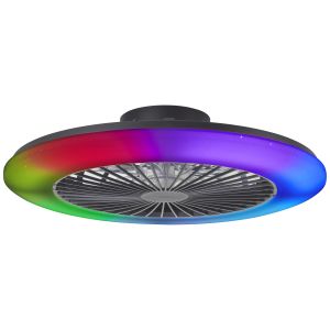 Moderne Deckenventilator Schwarz, Sofieke, 48W, RGBW LED, mit Fernbedienung