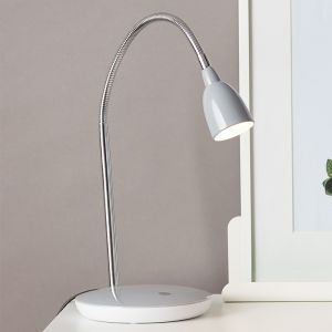 Kunststoff Schreibtischlampe Grau, Kit, 3W, 3000K LED, mit Schalter