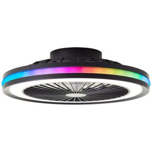 Moderne Deckenventilator Schwarz, Stefanus, 40W, RGBW LED, mit Fernbedienung