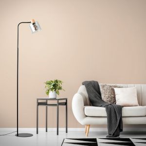 Moderne Stehlampe Grau, Serkan, mit Schalter