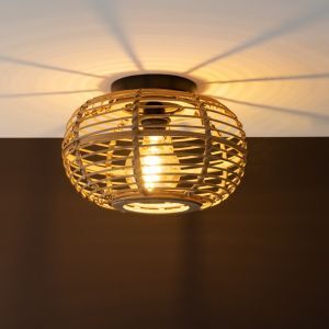 Rattan Deckenleuchte Braun, Sevim