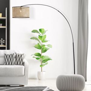 Landhaus Stehlampe Beige, Emmelie, mit Schalter