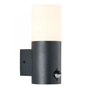 Moderne Außen Wandleuchte mit Bewegungsmelder Anthrazit, Quenten, IP44