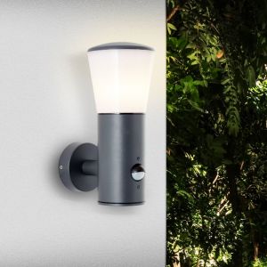 Moderne Außen Wandleuchte mit Bewegungsmelder Anthrazit, Rawi, IP44