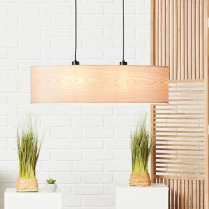 Holz Pendelleuchte Beige, Enna