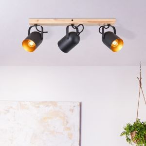 Holz Deckenstrahler Gold, Veroniek