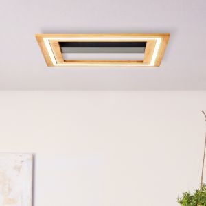 Holz Deckenlampe Braun, Enise, 24W, 3000K LED