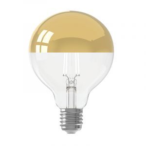 Goldene Calex Kopfspiegel LED Lampe, G95, E27, 4W, 1800K, dimmbar