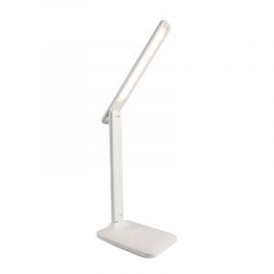 Weiße moderne Schreibtischlampe Kunststoff, Danila, 5W, in Lichtfarbe einstellbare LED, mit Touch-Dimmer