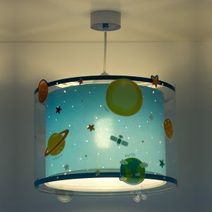 Blaue Kinder Pendelleuchte Kunststoff, Planets