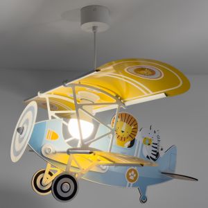 Blaue Kinderzimmer Pendelleuchte Kunststoff, Lion plane
