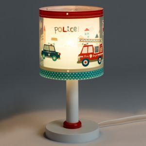Blaue Kinder Tischleuchte Kunststoff, Police, mit Schalter