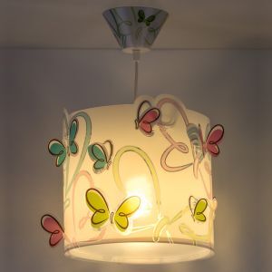 Blaue Kinder Pendelleuchte Kunststoff, Butterfly