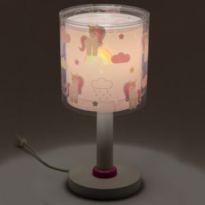 Rosa Kinderzimmer Tischleuchte Kunststoff, Unicorn