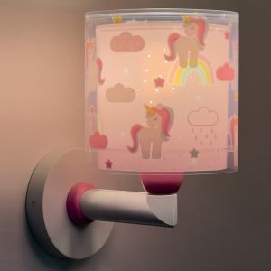 Rosa Kinderzimmer Wandleuchte Kunststoff, Unicorn